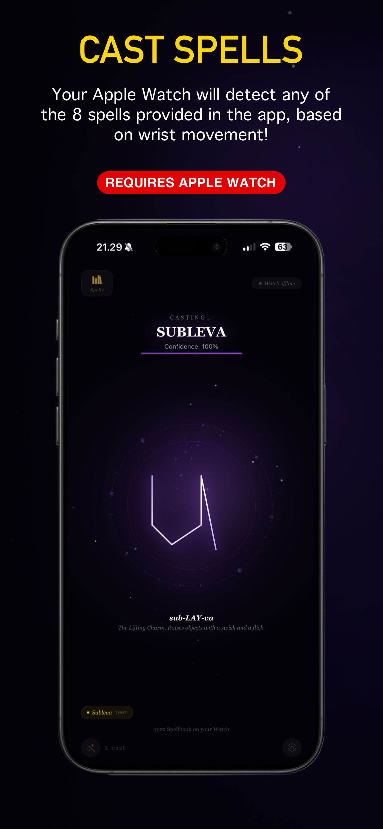 Spellbook casting screen