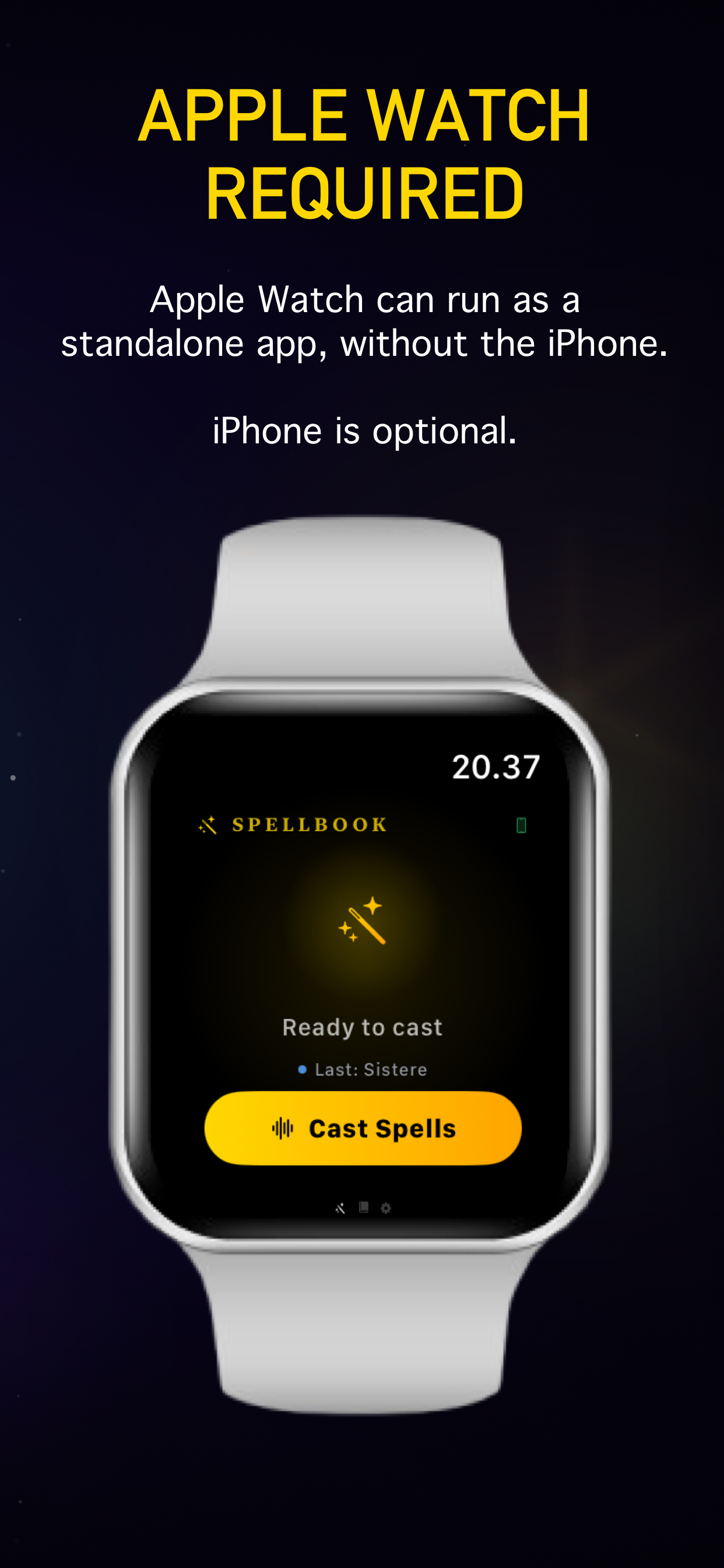 Apple Watch running Spellbook